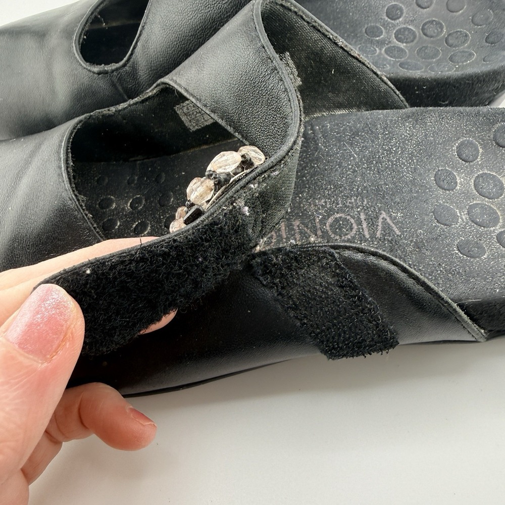 Vionic Orthaheel Black Rest Joan Size 6 Slip On Comfort Shoes Mary Jane Leather - Picture 6 of 10